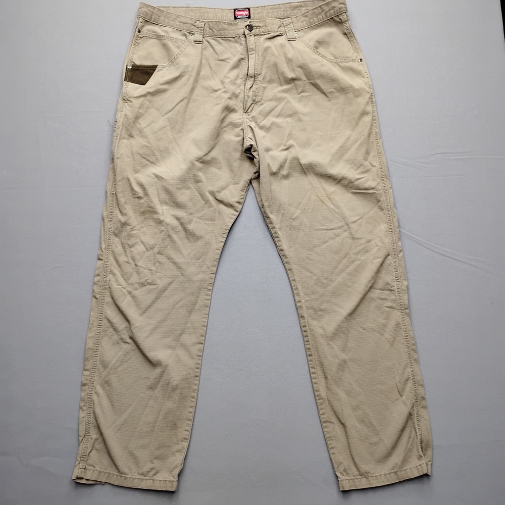 Wrangler Workwear Mens Ripstop Utility Pants Khaki Tan 40x32